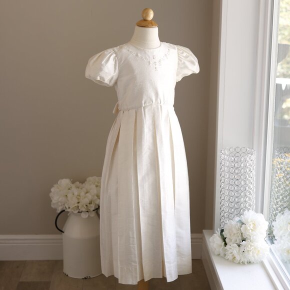Strasburg Dress Ivory Silk ELEGANT Special Occasion Flower Girl Size 8 RARE FIND - Picture 4 of 10